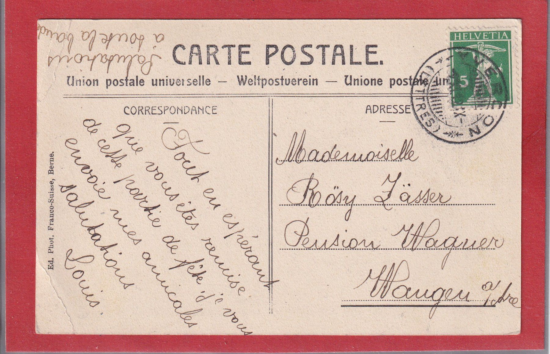 Cartoline postali: Yverdon - la Plaine - 1912 – Usato da Orvin venduto da Pyaeschli 1