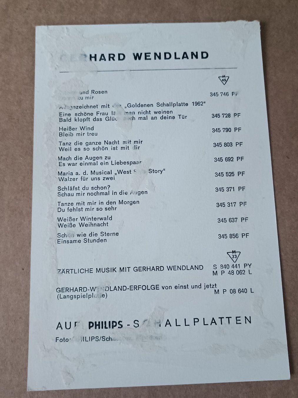 Autographes: Gerhard Wendland †1996 -  original Autogramm – D'occasion à Menziken par Artographs 1