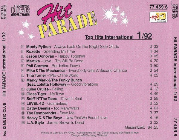 CD: Hit Parade International 1/92 F3 – Usato da Sessa venduto da fraenklishop 1