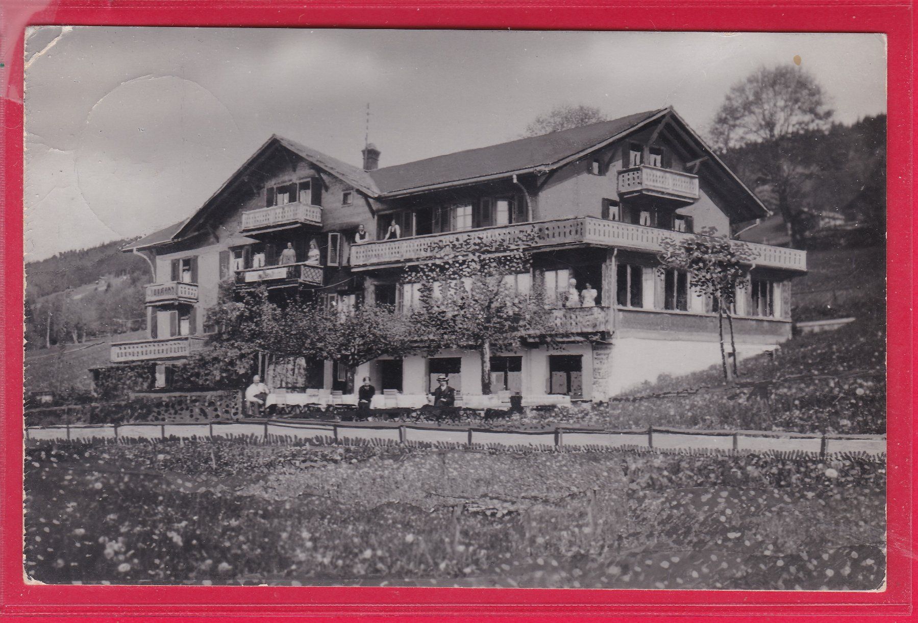 Ansichtskarten: BEATENBERG, PENSION RIEDBODEN, 14.7.1942 – Gebraucht aus Oberrieden von Gebirgsstelze