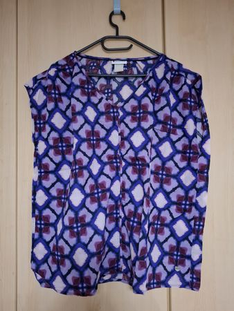 Blusenshirt Gr. 44 (XXL), Street One, violett gemustert