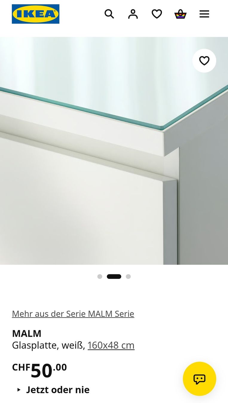 Ikea Cassettiere: BESTA Glasplatte, weiss, 160x40 cm – Usato da Zürich venduto da web_f59x