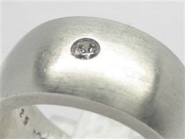 breiter Ring Silber 925 MP Zirkonia Gr. 54 / 9.47 g