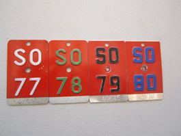 SET von Velonummernschilder KT: SO Jahre: 1977 - 1980