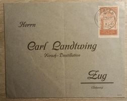 Lote sello Suiza,  50th anniv. of the UPU. carta