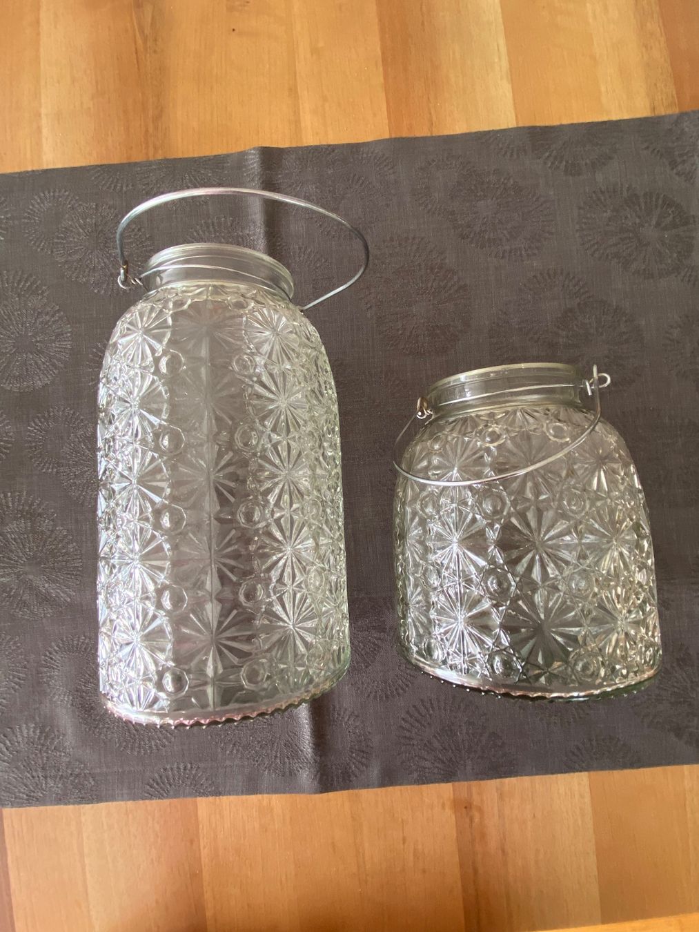 Kerzenständer: 2 Windlichter im Glas Design Stern Muster Deko – Gebraucht aus Eschenbach LU von beer05 1