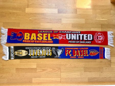 FC BASEL Fan Schal Manchester United Juventus Turin FCB MANU