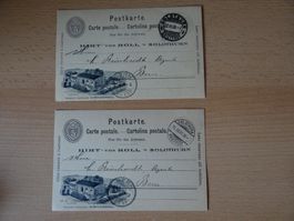 2 schöne Ganzsachen mit Privatzudruck ab CHF 1.--