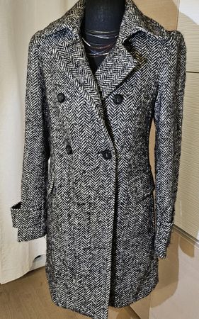 Manteau d'hiver élégant à chevrons, taille 38, parfait!