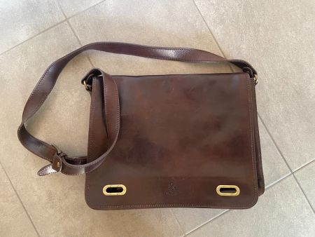 Besace (sac à bandoulière) en cuir, made in Italy