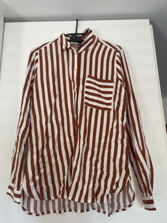 Damen Bluse gestreift braun weiss Grösse M neu
