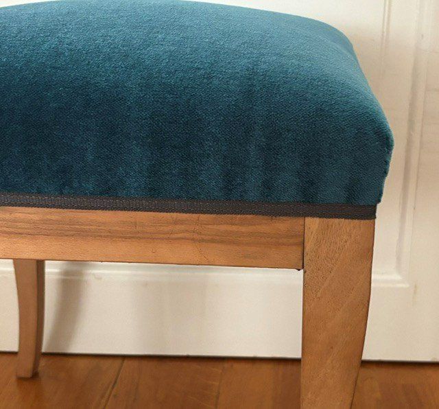 Sgabelli: Hocker, neu gepolstert, petrol-blau – Usato da Basel venduto da machplatz 4