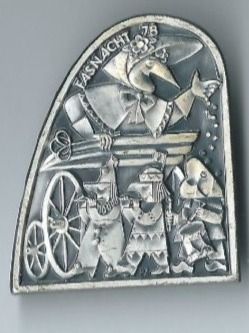 Basler Plaketten & Abzeichen: Fasnachtsplakette Basel, "Blaggedde" 1978 (Silber) – Gebraucht aus Zürich von t24_de