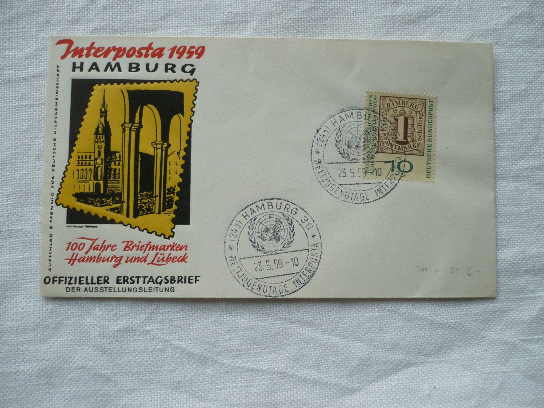 Tutti i francobolli: D 1959 Interposta '59, Hamburg – Usato da Zürich venduto da saltandpepper008