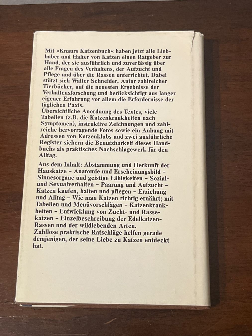 Libri: Buch - Knaurs Katzenbuch, Walter Schneider – Usato da Luzern venduto da Jiggy_8898 1