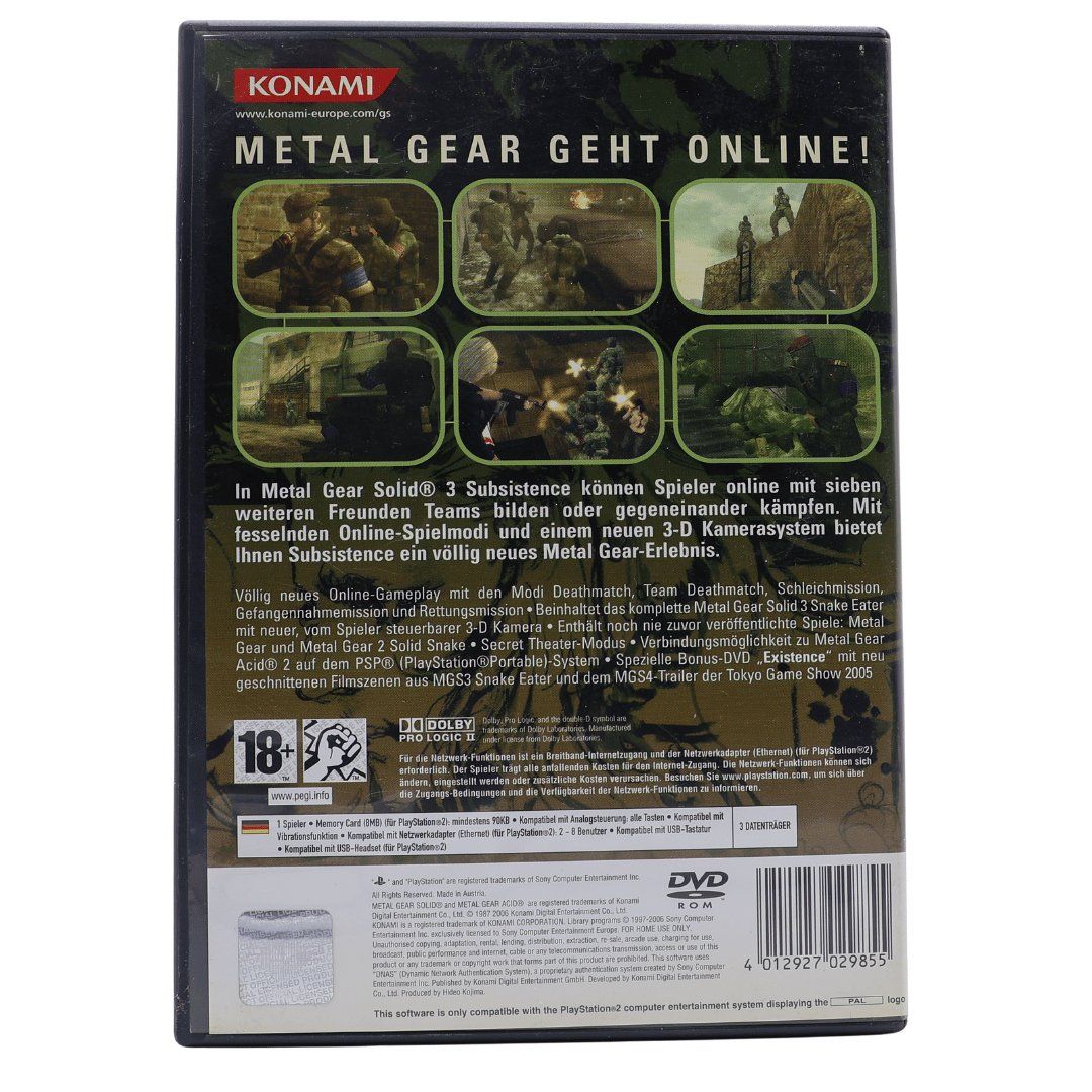 Spiele: Metal Gear Solid 3 Subsistence - PS2 – Gebraucht aus Paudex von dindeboy 3