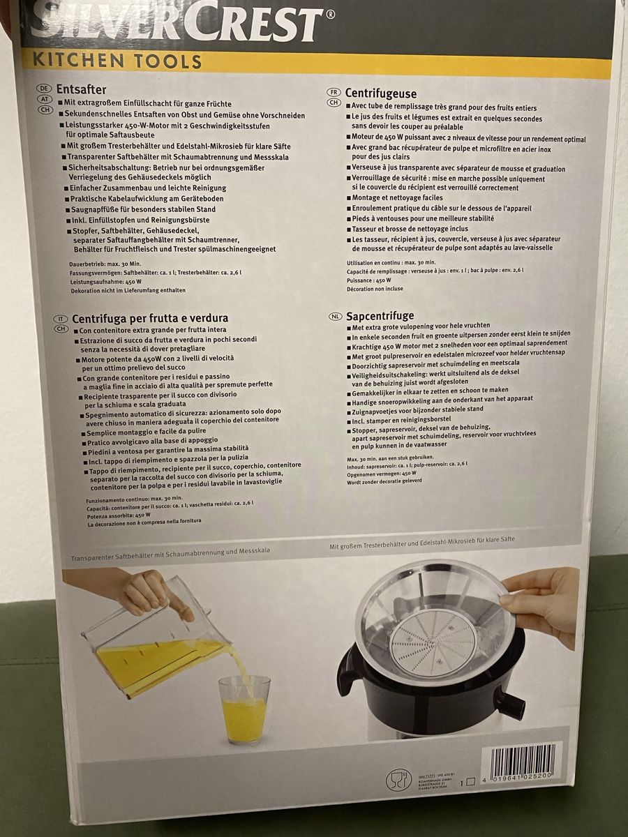 SilverCrest Elettrodomestici da cucina: Entsafter Maschine neue  – Nuovo (secondo la descrizione) da Männedorf venduto da Adamiat 3