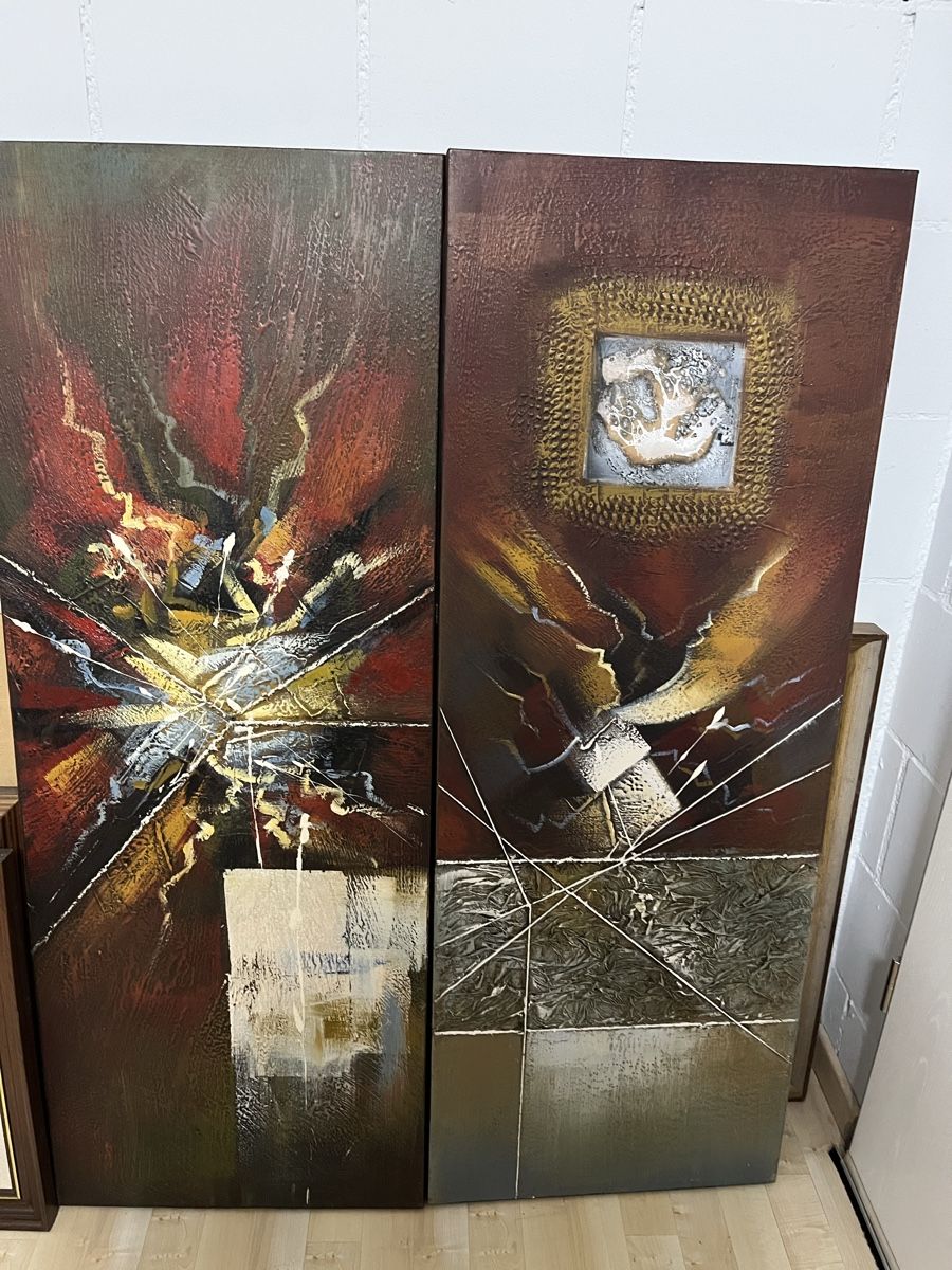 Gemälde: 2 Moderne abstrakte Gemälde, Leinwandbilder Set – Gebraucht aus Gockhausen von Lali013 1