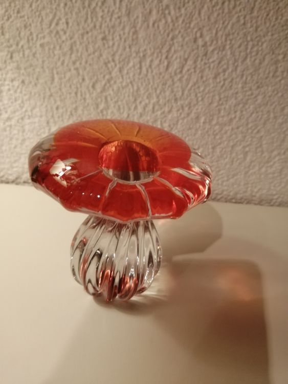 Kristall-Pilz Figur Gelb - Dekorativer Briefbeschwerer