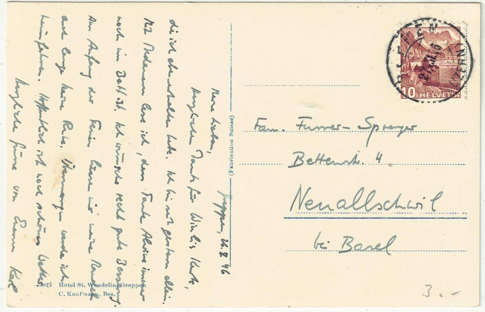 Cartoline postali: Greppen - Generalansicht – Usato da Ettingen venduto da Kartenplanet 1