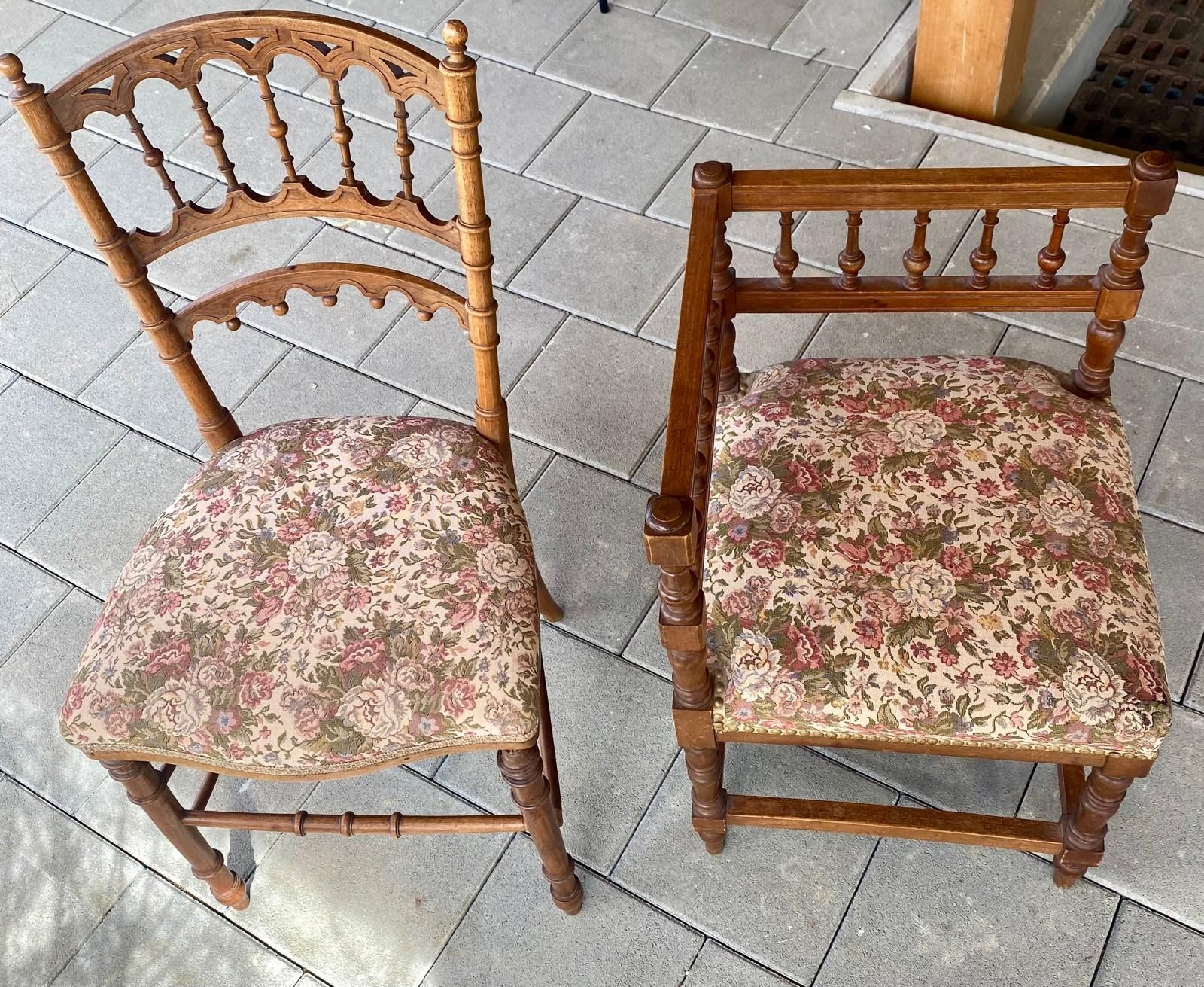 Sedie: Antike Stühle mit Blumenmuster - 2er Set – Usato da Krauchthal venduto da MEWA01 3