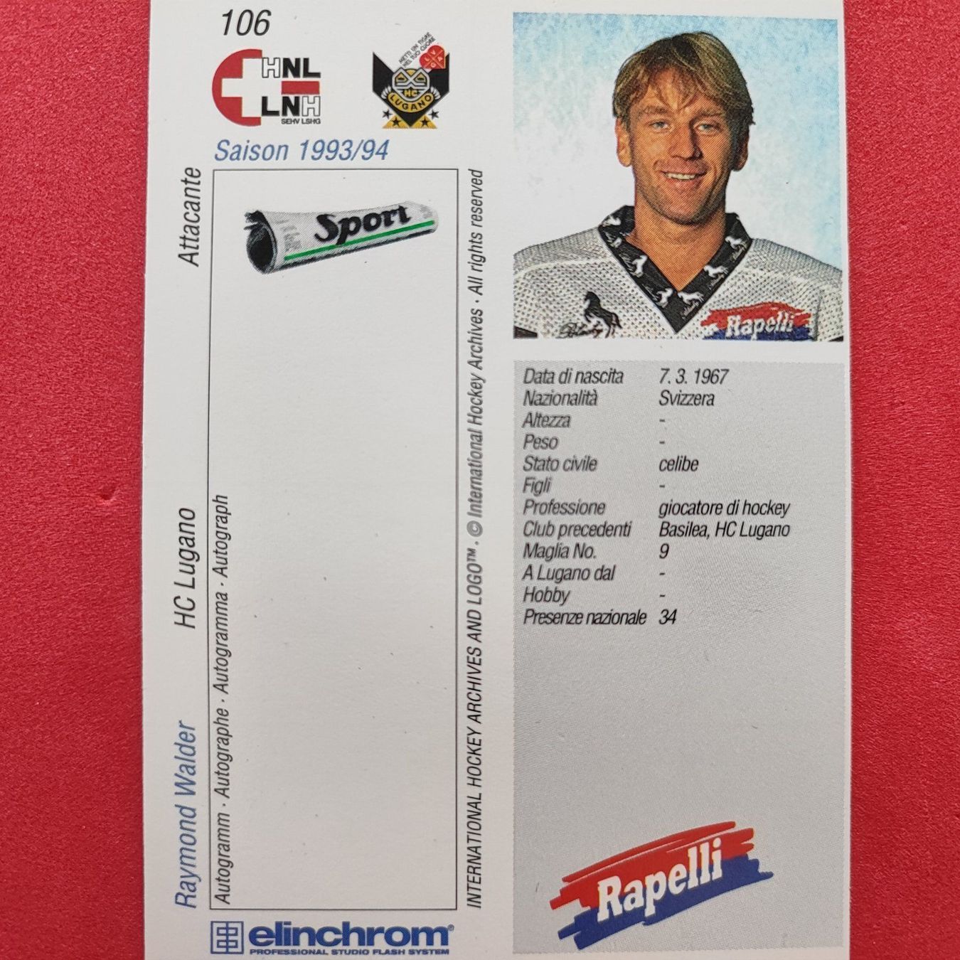 Carte collezionabili: Raymond Walder - HC LUGANO - 1993/94 – Usato da Dübendorf venduto da kb86_MOVIE 1