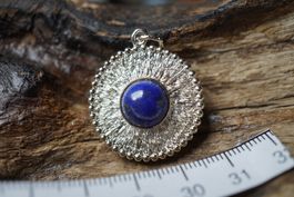 Lapis Lazuli   Rund        Anhänger   925 Silber