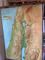 Carte Palestine map d’école ou musée 144cm/100cm