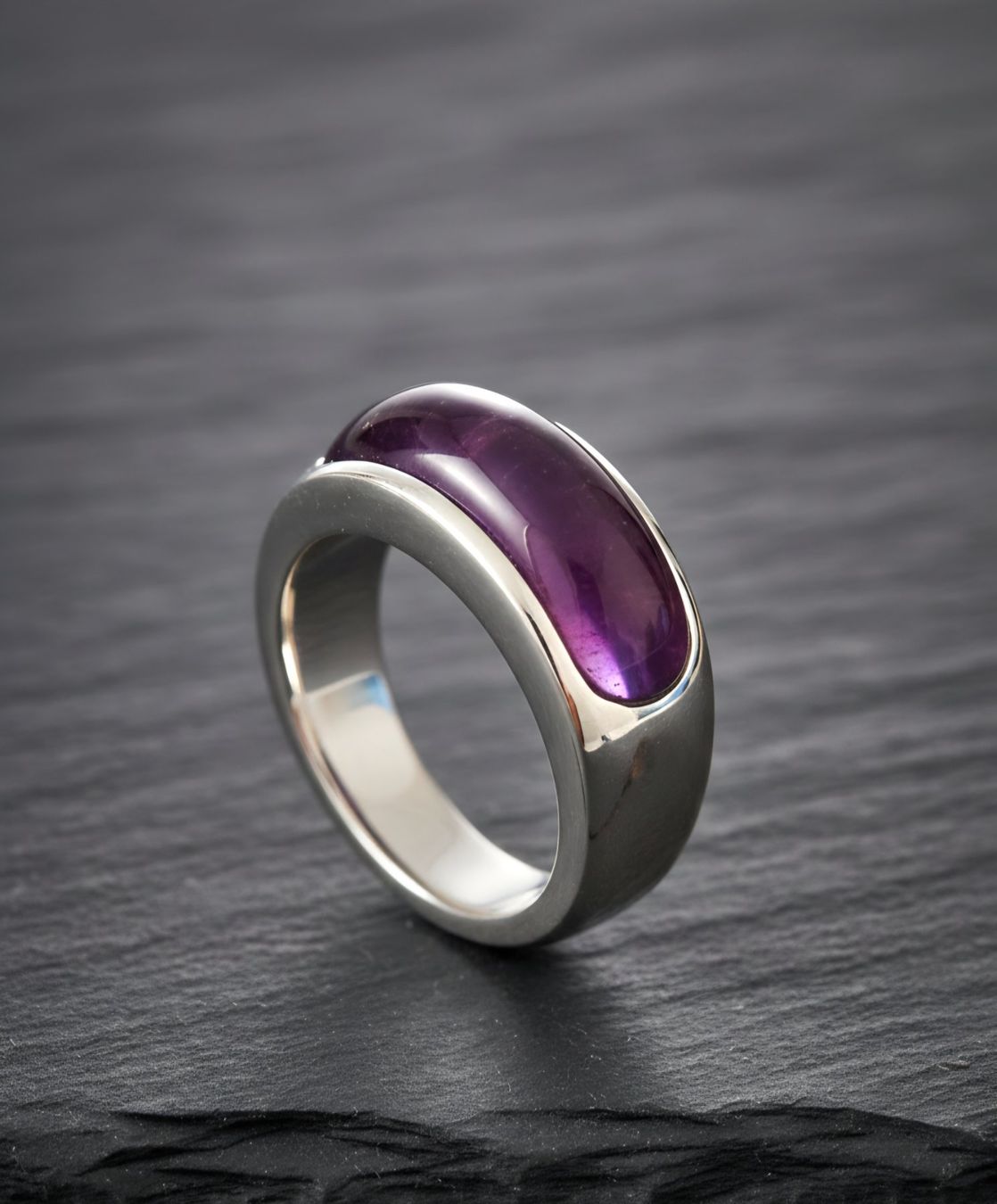 Anelli: Moderner Amethyst Silberring (925) - Neu – Nuovo e nell'imballaggio originale da Uetikon am See venduto da Coralreef 1