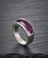 Moderner Amethyst Silberring (925) - Neu