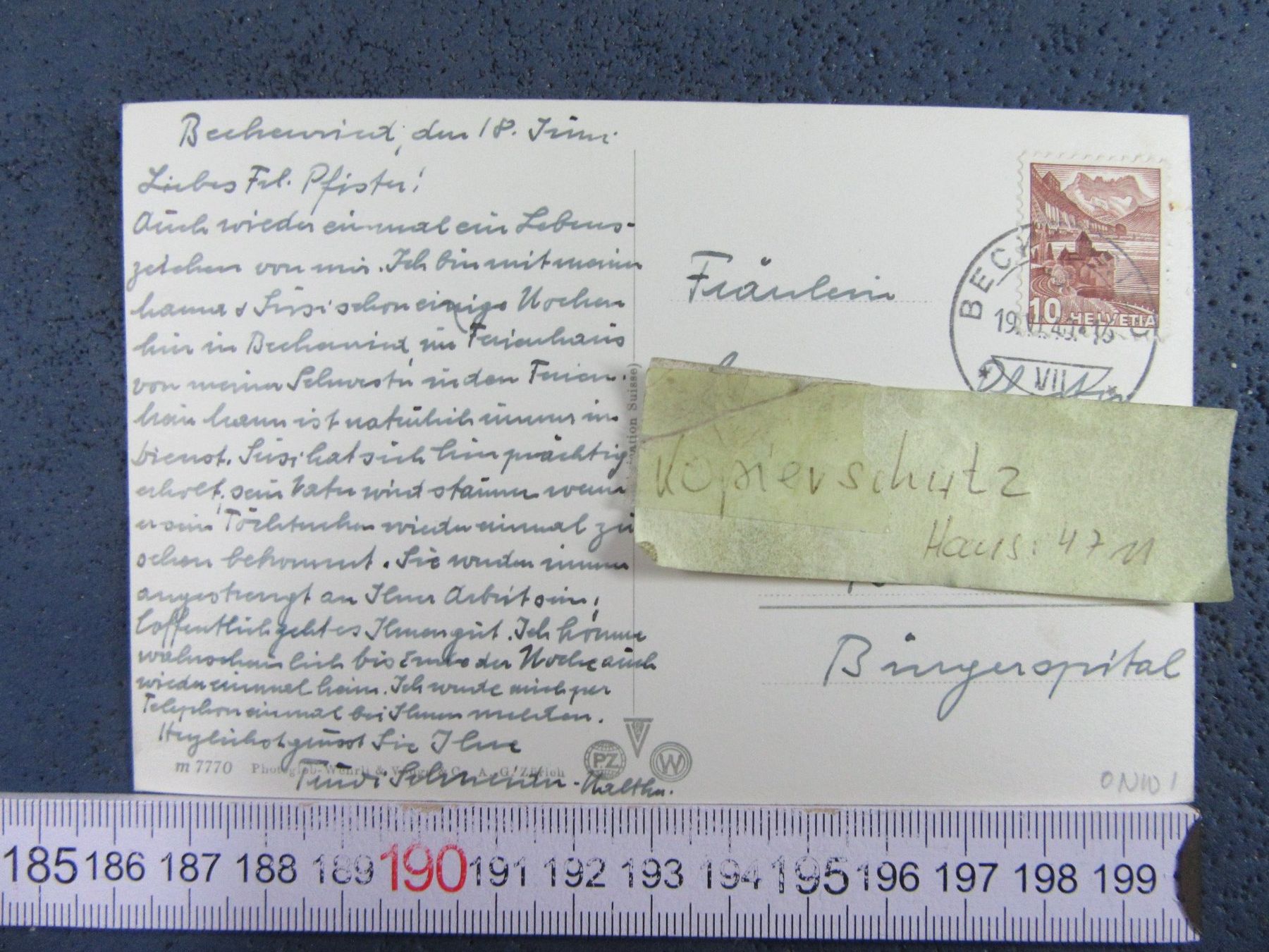 Cartoline postali: BECKENRIED SEE MYTHEN 1940 AK ONW – Usato da Ettingen venduto da Hausi4711 1