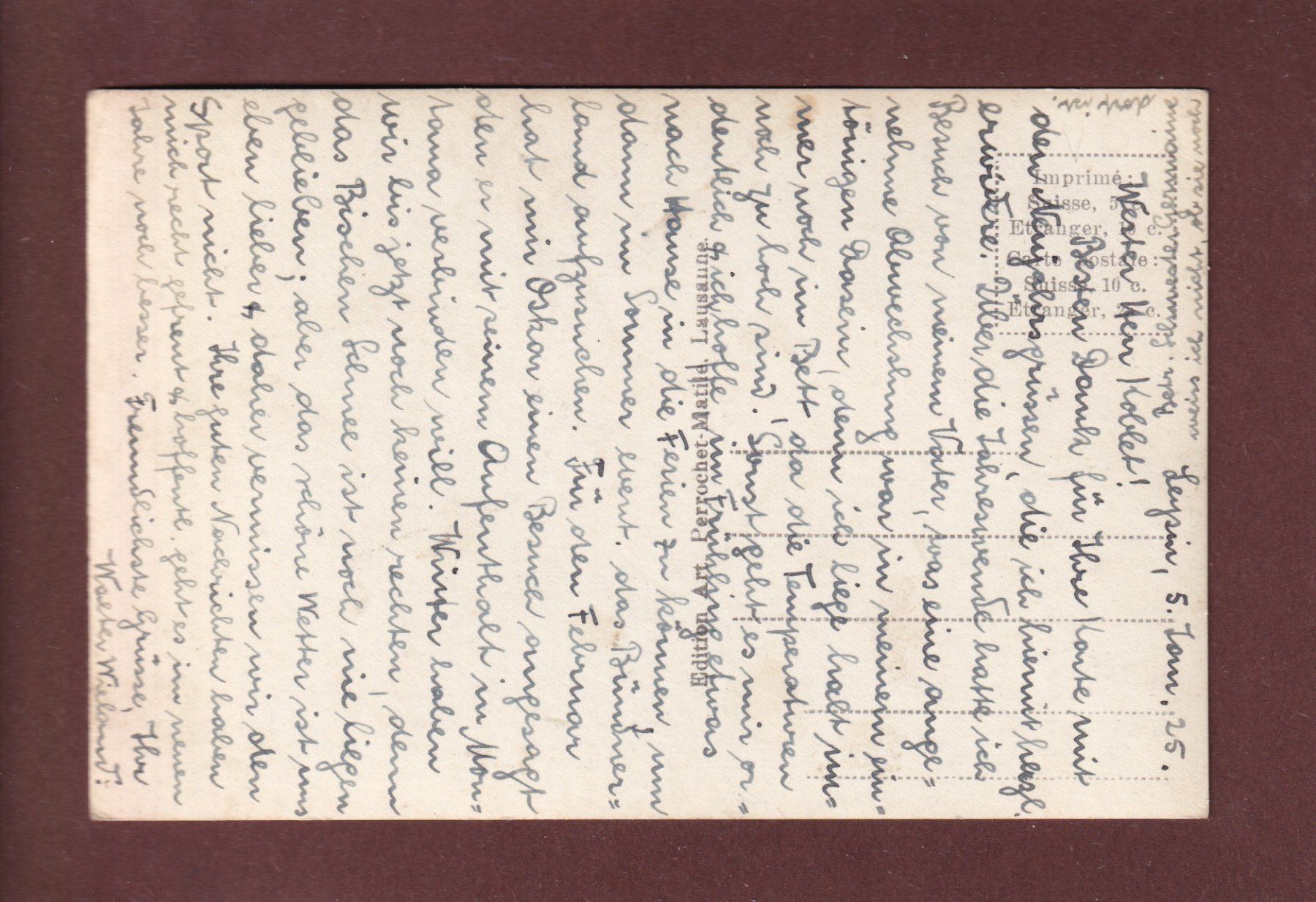 Cartoline postali: LEYSIN - Temple - 1925 – Usato da Pully venduto da nicecards 1