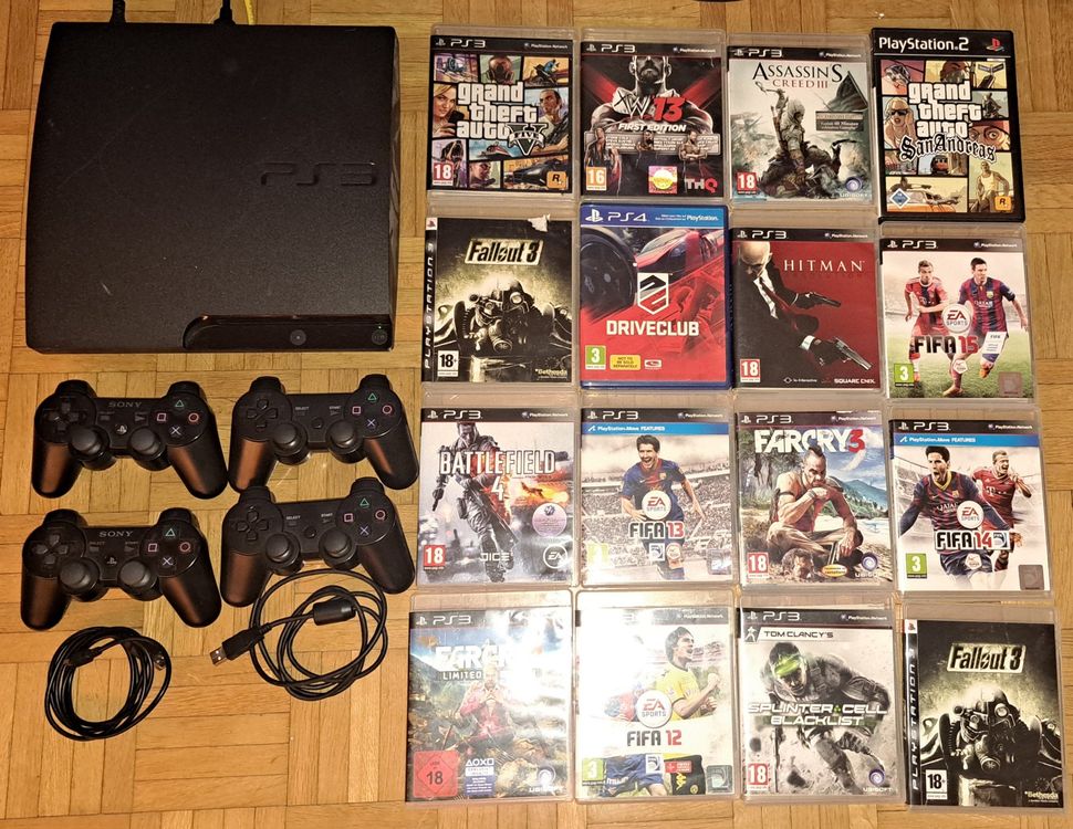 Playstation 3 inkl. 4 Controller und Spiele Kaufen auf Ricardo