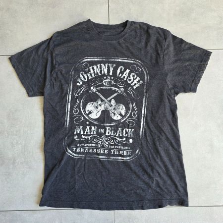 Johnny Cash T-Shirt Man in Black Band Tee Grau Country Rock