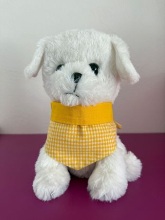 Halstuch Bandana kleiner Hund - Sonnengelb Kariert