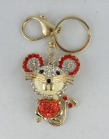 Schlüsselanhänger - MAUS mit Glitzersteinen - Neu
