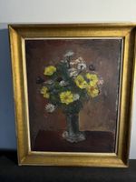 Blumenstillleben, signiert, gerahmt, Öl auf Platte, M. C