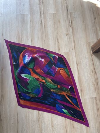 Foulard plissé coloré vintage/ SVP lisez bien le texte