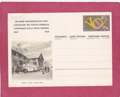 Postkarte 100 Jahre Eidg. Post Autopost Postauto Flüela