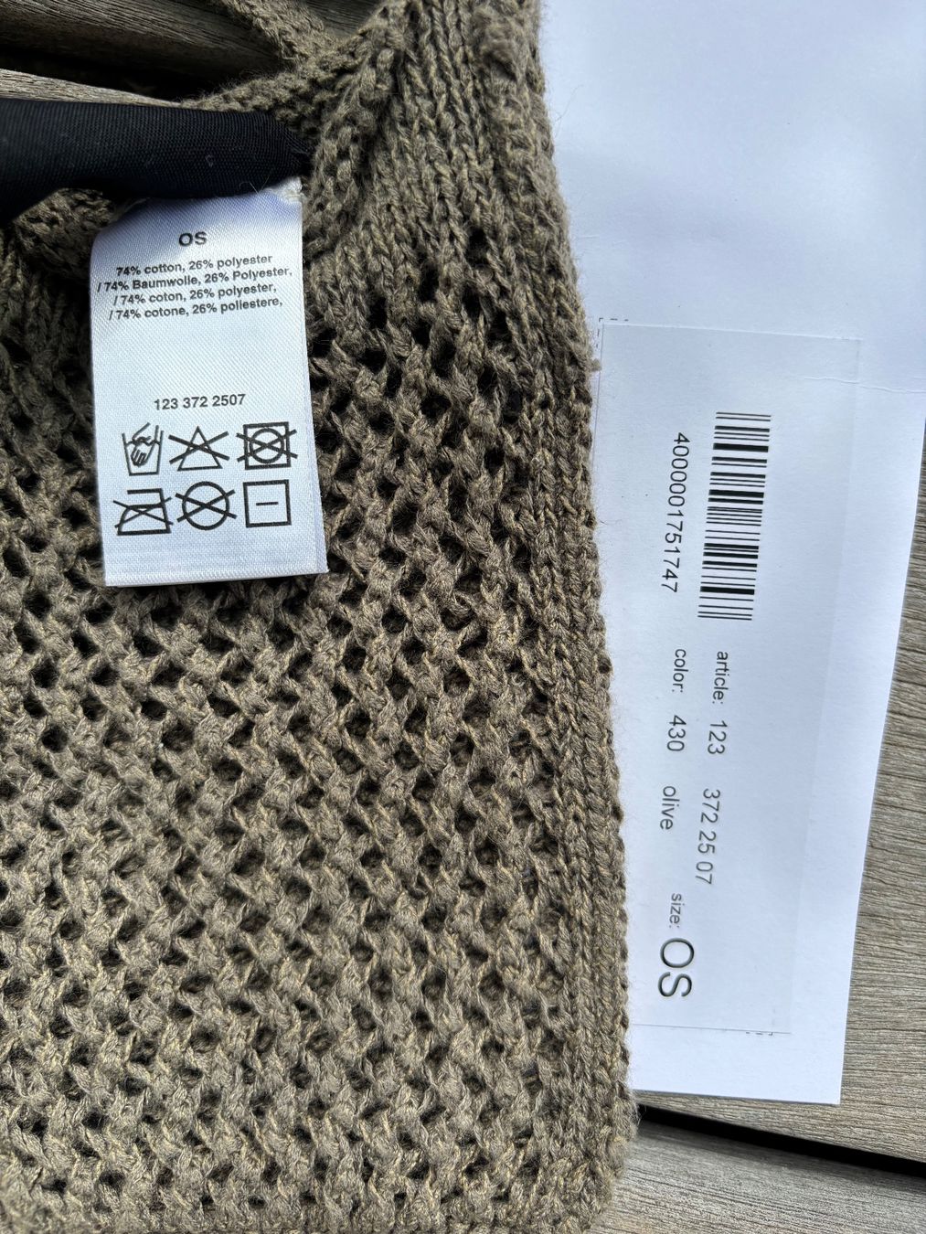Rundholz Borse da donna: Rundholz Black Label Knitted Bag, One Size, Olive – Nuovo e nell'imballaggio originale da Erlenbach ZH venduto da verbena_mint 2