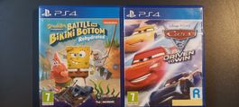 2 PS4 Spiele SpongeBob und Cars