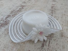 Hut Strohhut elegant weiss