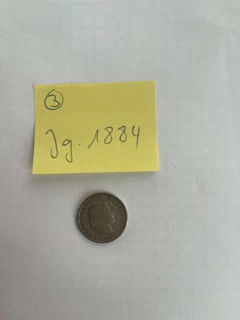 Alle Münzen: 20 Rappen Münze 1884 - Schweiz – Gebraucht aus Niederwil AG von dahu75 1