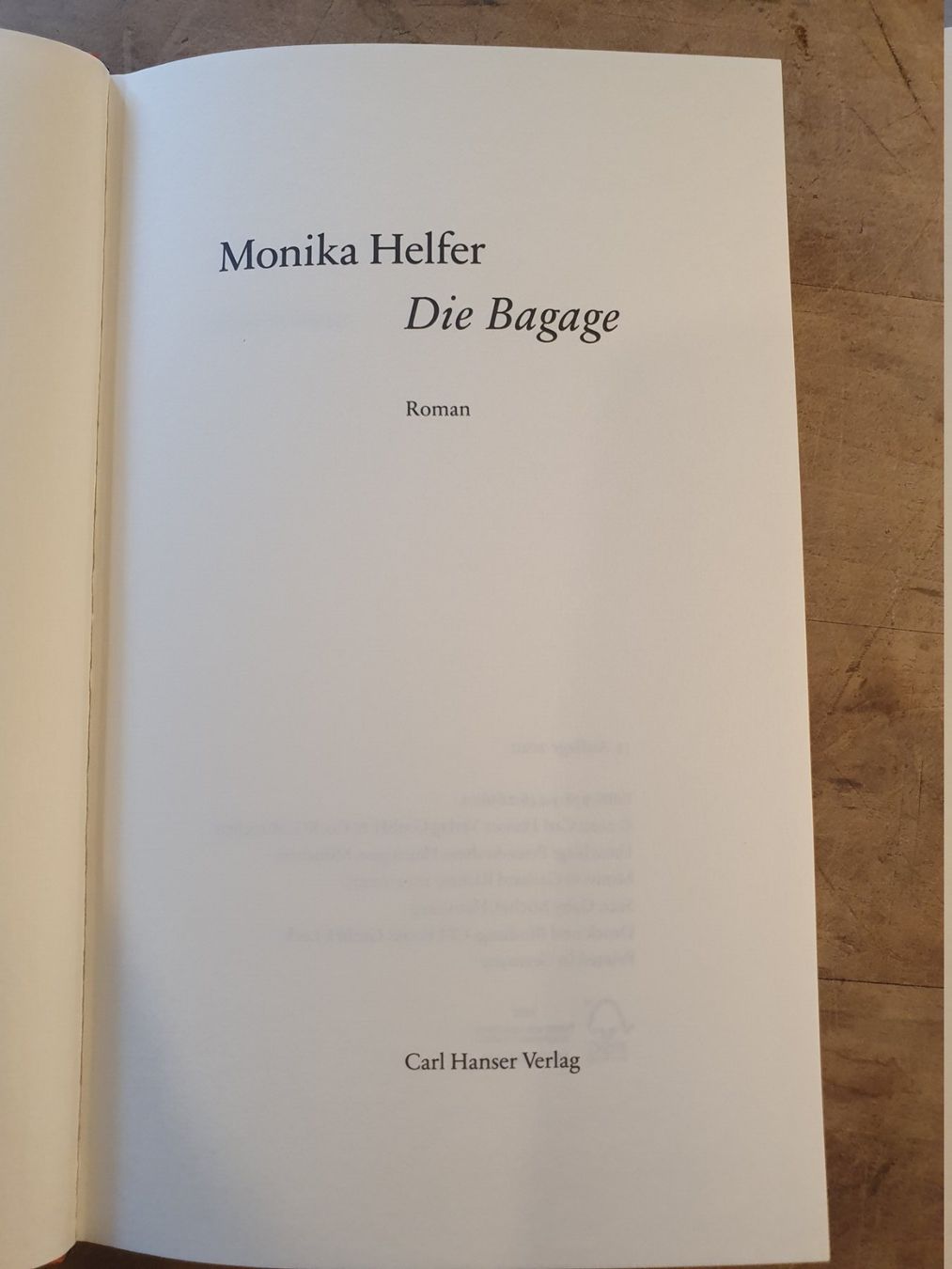 Libri: Die Bagage Monika Helfer Hanser – Usato da Zürich venduto da loosebone 2