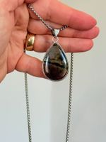 Collier avec pendentif en Labradorite pierre naturelle,neuf.