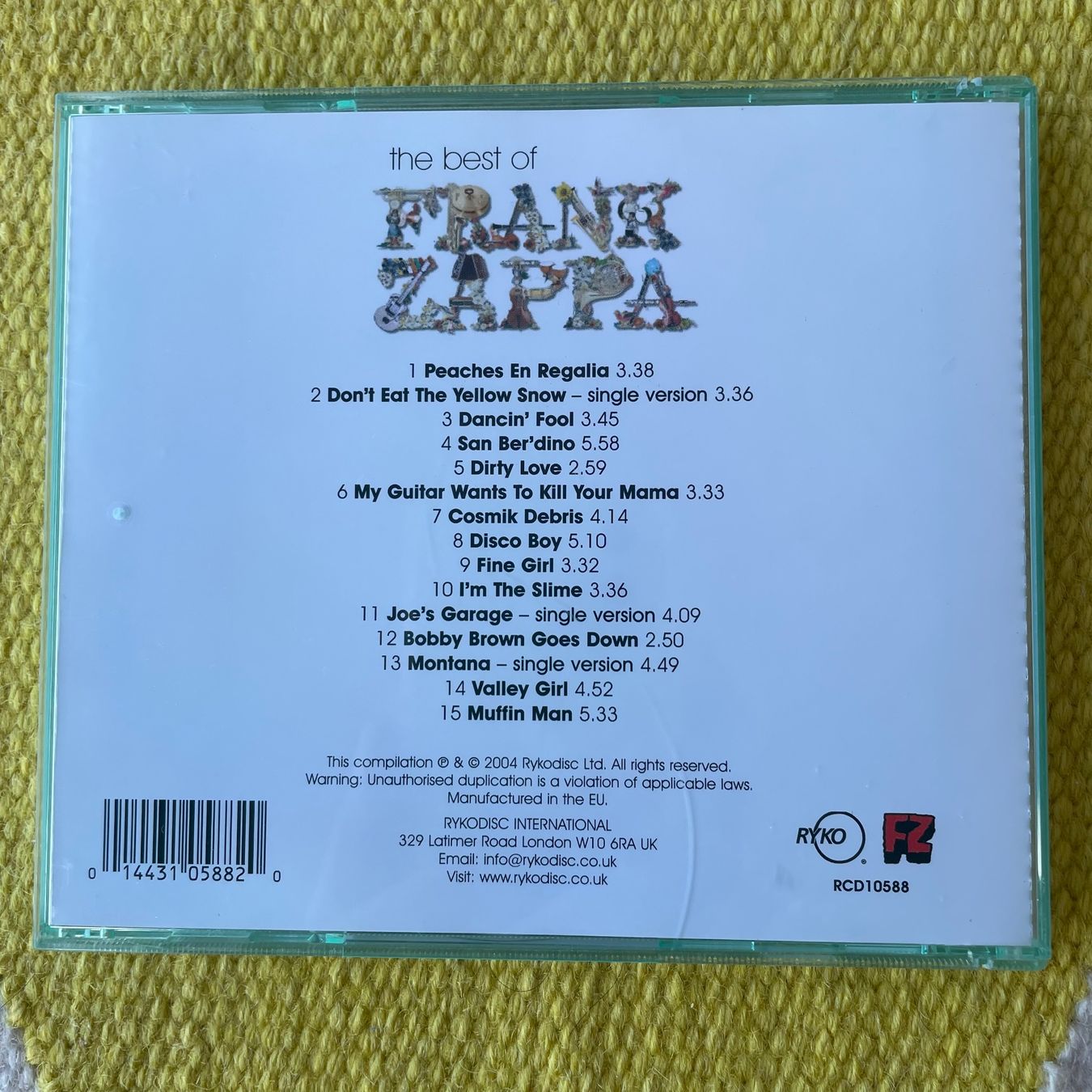 CDs: FRANK ZAPPA-BEST OF – D'occasion à Rorschacherberg par CD-Roli 1