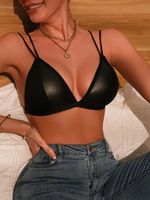NEUES schwarzes Top / BH-Oberteil / Bralette Gr. XS - 225063