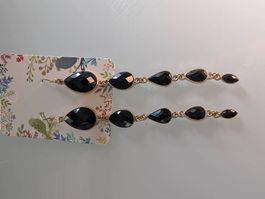 Ohrringe schwarze Steine