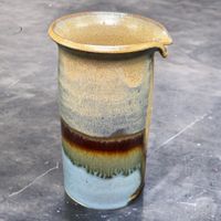 Vase en céramique d'art émaillée signature manuscrite