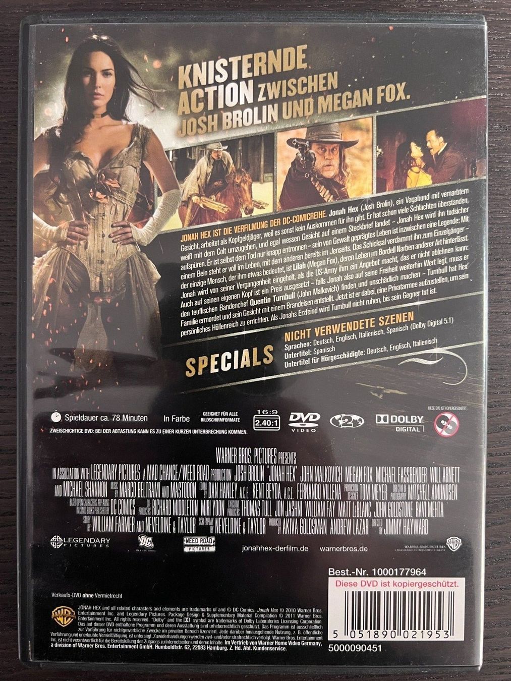 Tutti i DVDs: Jonah Hex - Rache ist hässlich – Usato da Zürich venduto da FilmFreunde 1